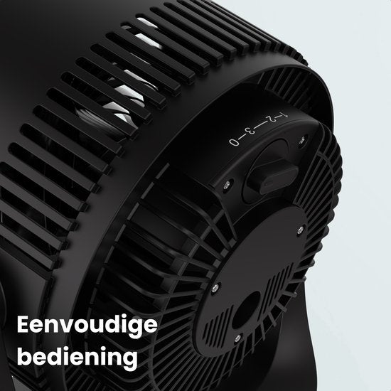 Auronic Tischventilator – 3 Geschwindigkeitsstufen – Mini-Ventilator – Standventilator – Wandmontage möglich – 41 dB – 90°-Oszillation – 7 Meter Luftstrom – Schwarz