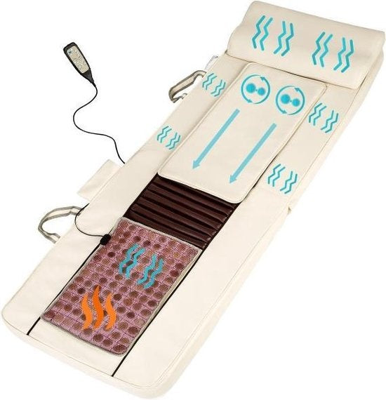 tectake - Shiatsu-Massagematte - Jade-Wärmematte mit Fernbedienung - Beige