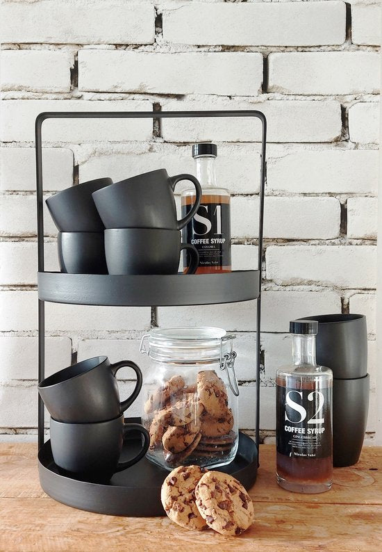 Mica Decorations Etagere 2 Schichten - H41 x Ø25 cm - Metall - Schwarz