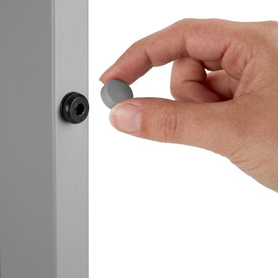 tectake - Gartentisch 150 x 90 x 74,5 cm - Witterungsbeständig, einfache Montage - Verstellbare Beine - Aluminiumgestell mit Kunststofftischplatte - silbergrau