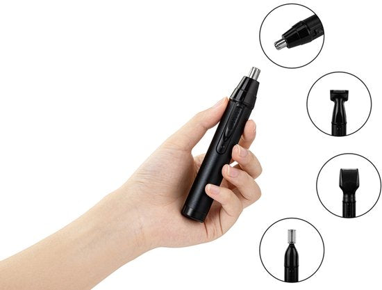 Wellhealth - 4-in-1-Nasen- und Ohrhaartrimmer - Schwarz