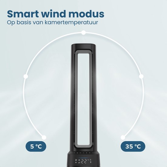 Auronic Turmventilator – blattloses 2-in-1-Modell – Luftreiniger mit HEPA-Filter – Ventilator – 10 Stufen – Fernbedienung – 105 cm – Schwarz