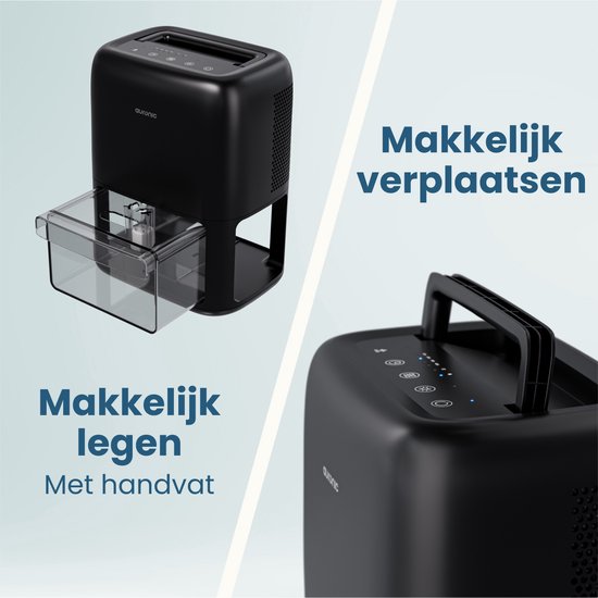 Auronic Dehumidifier Mini - geeignet für Wohnzimmer, Büro, Schlafzimmer, Babyzimmer und mehr - geräuschlos - Schwarz
