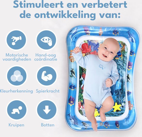 Spoused Wasser Spielmatte - Wasser-Matte - Spielmatte Baby - Tummy Time - Luxus-Geschenk-Box