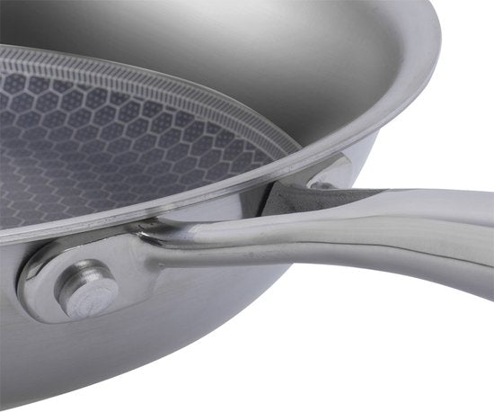 Resto Altair Bratpfanne - Ø24 cm - Dreischicht-Edelstahl - Wabenförmige Antihaftbeschichtung - Induktion - Backofenfest