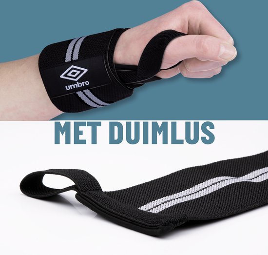 Umbro Armbänder - 2 Stück - Für Fitness, Crossfit und Krafttraining - Weiß/Schwarz