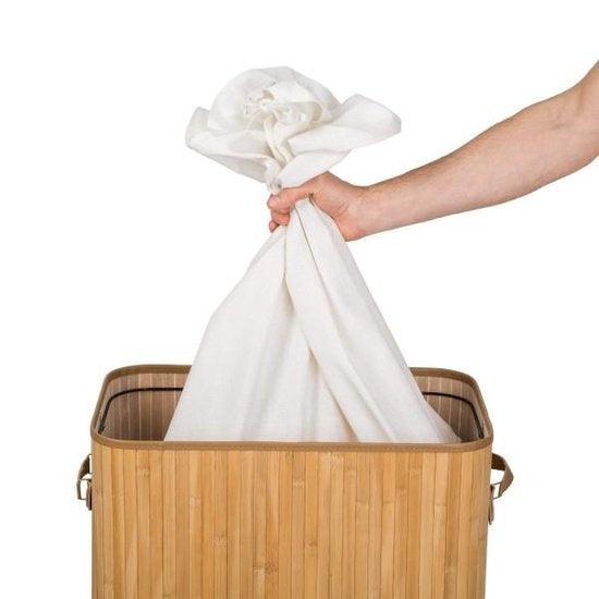 tectake - Wäschekorb aus Bambus inkl. Wäschesack 100L natur 401834