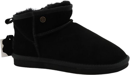 Alpacas Footwear - Damen - Kurze Stiefel aus echtem Wildleder - Gefüttert mit 100% weicher Lammwolle - Schwarz - 42