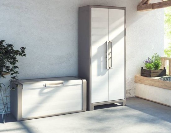 Keter Gulliver Hochschrank - 8 halbe Böden - 80x44x182cm - Sand/Beige