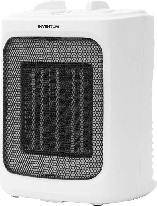 Inventum KC221W - Keramischer Elektroheizer - Freistehend - Gebläsebetrieb - Bis zu 60 m3 - Weiß/Schwarz