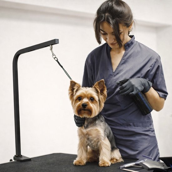 Animali Trim Table - Hundepflegetisch - Hundepflegetisch - Zusammenklappbar - Inklusive Leinenoption - Schwarz
