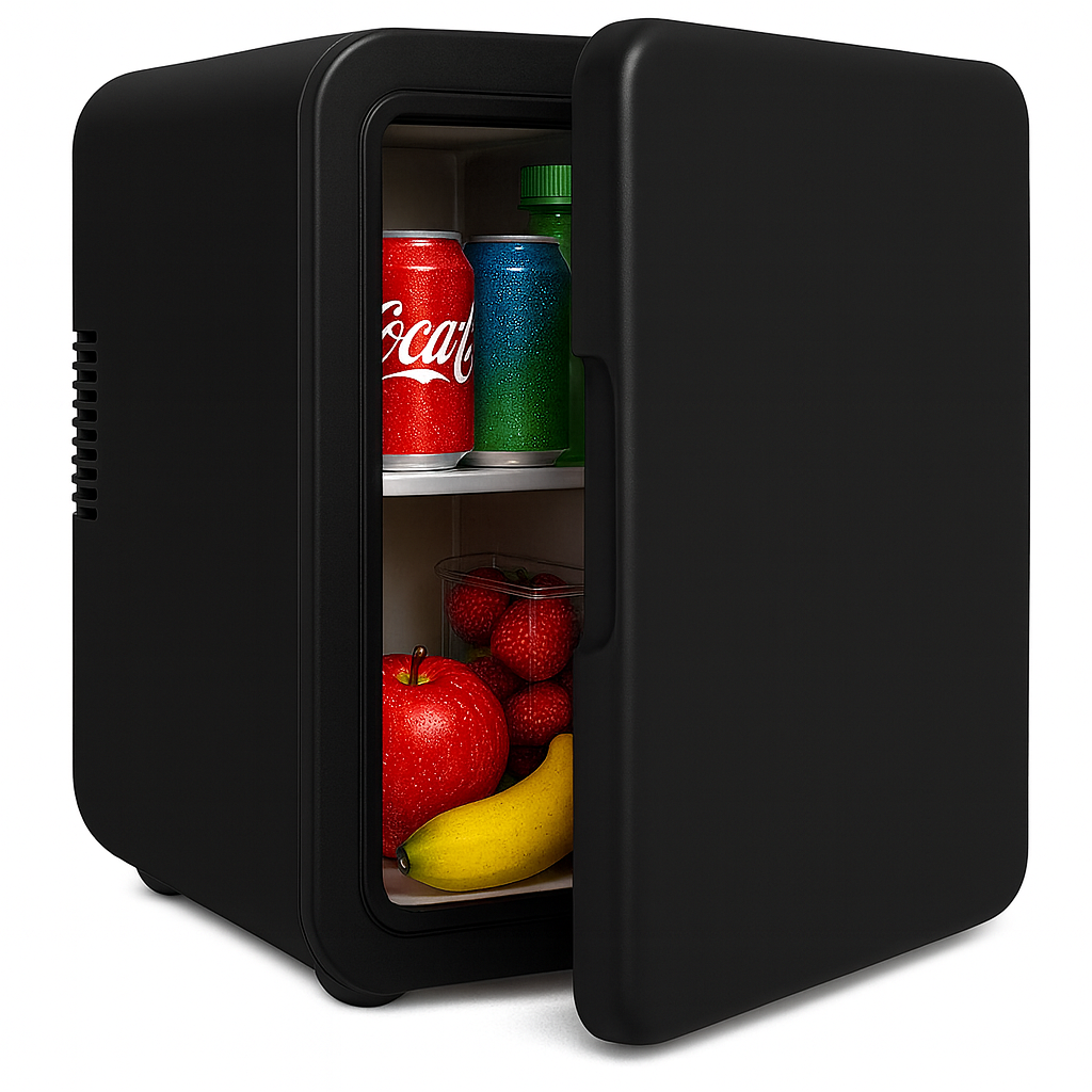 Soft & Silky - Mini-Kühlschrank - Für Getränke - 5L - 26 x 18 x 26 cm - Schwarz