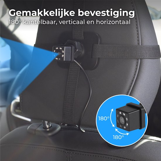 Nuvance - Babykamera - rutschfest und verstellbar - inklusive 4,5 Zoll Monitor - Schwarz