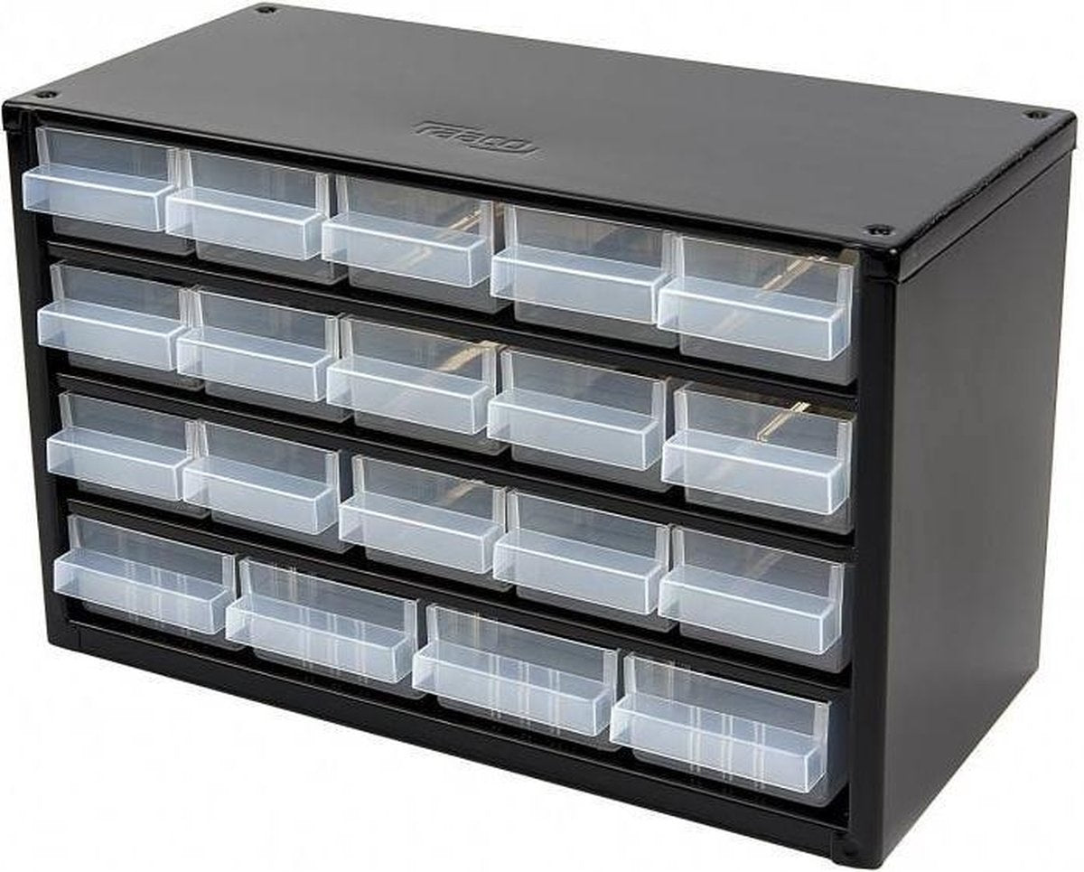 Raaco Stahl-Schubladenschrank mit 19 Schubladen - 30,6 x 15 x 19,5 cm