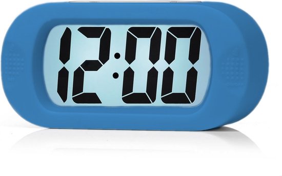 JAP AP17 Digitalwecker – Robuster Wecker – Mit Schlummerfunktion und Beleuchtung – Schutzhülle aus Gummi – Blau