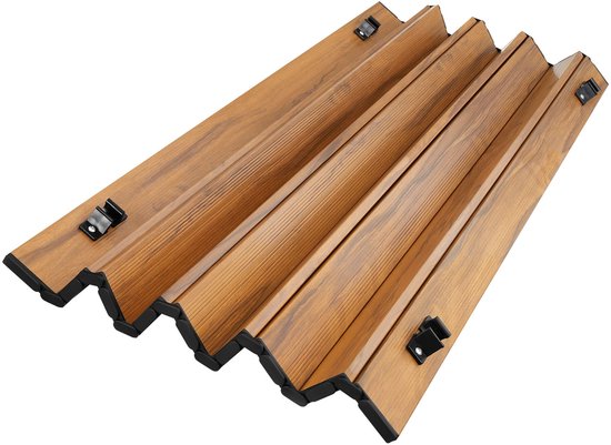 tectake® Campingtisch – 90 x 52 x 47 – 70 cm - Klapptisch aus Aluminium – Aufrollbare Tischplatte – Falt-Tisch – Reisetisch – Gartentisch – Wetterfest – Höhenverstellbar – Tragetasche – Zusammenklappbar – Holzoptik