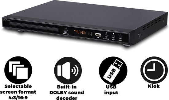 Denver DVD-Player - Mit HDMI - Unterstützt FULL HD - CD-Player - Dolby Digital Decoder - USB/Scart - Schwarz