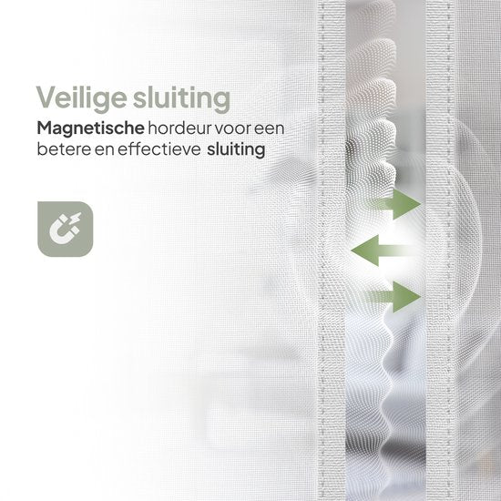 O'DADDY Türvorhang Deluxe FIBER - Magnetischer Fliegenvorhang - Für Neubauten und Standardtüren - Einfache Installation - Weißes Horn - 100x210 cm