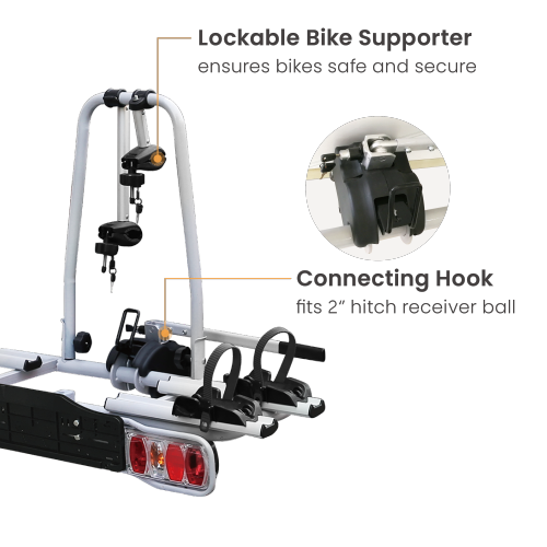 Lumi - Abschließbarer Autofahrradträger - Max.60 kg - Schwarz