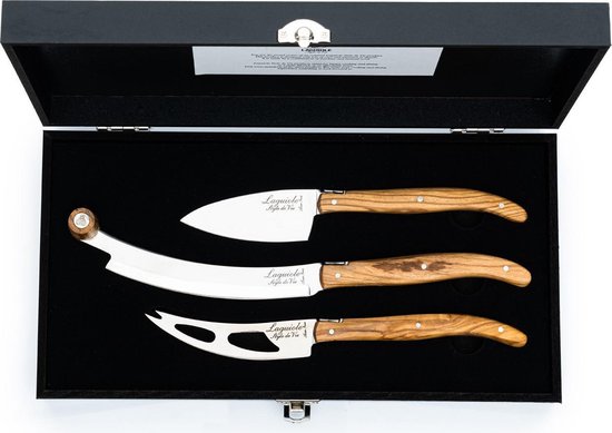 Laguiole Style de Vie Käsemesserset Luxury Line – 3-teilig – Olivenholz