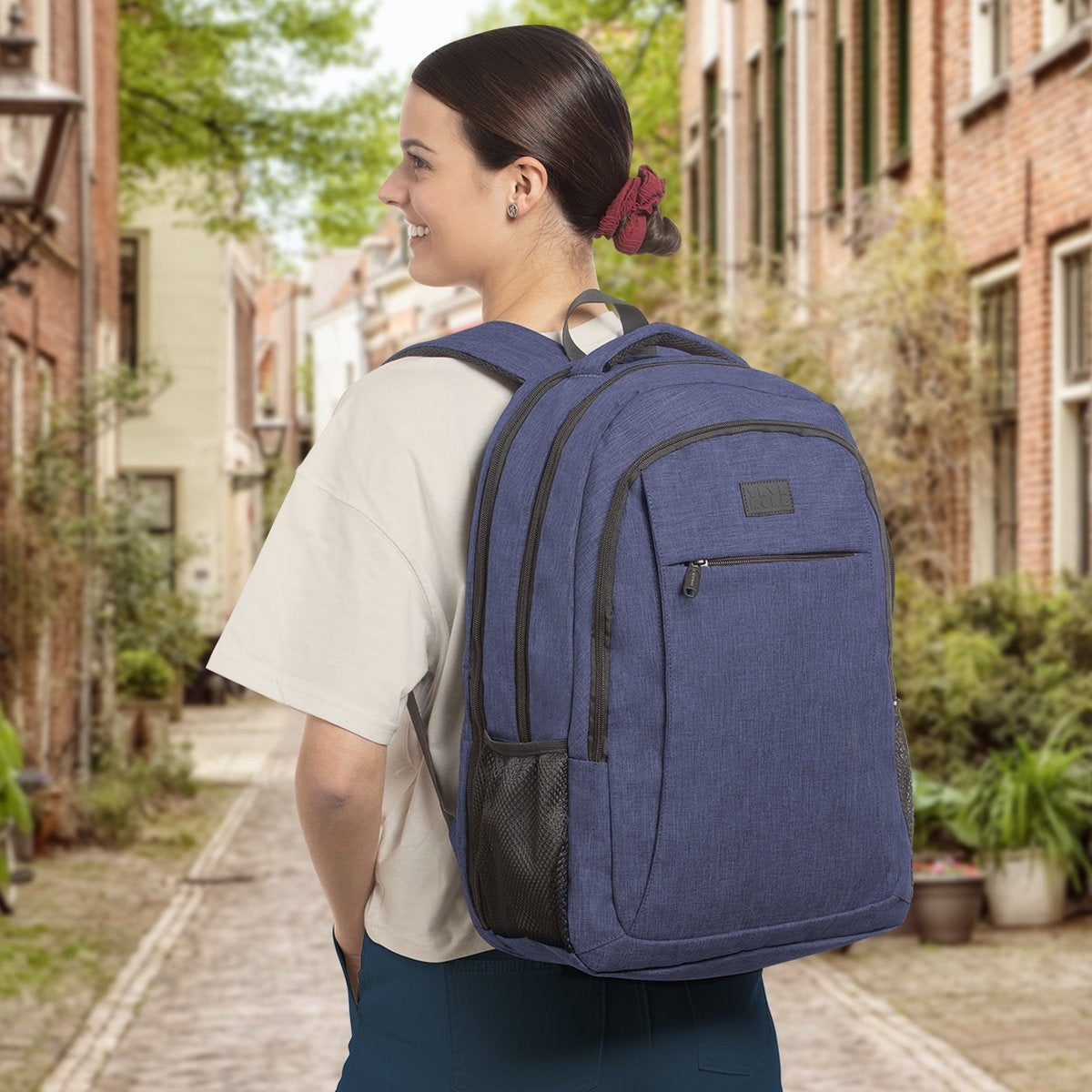 TRVLMORE Rucksack - 36L - 17.3 Zoll - Laptop-Rucksack - Schultasche - Unisex - Spritzwassergeschützt Blau