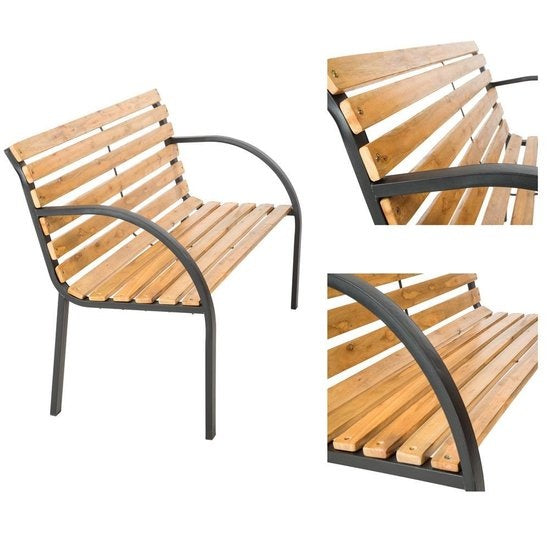 tectake - Gartenbank Bank Holzbank - Kiefer - 119,5 cm lang - 401425