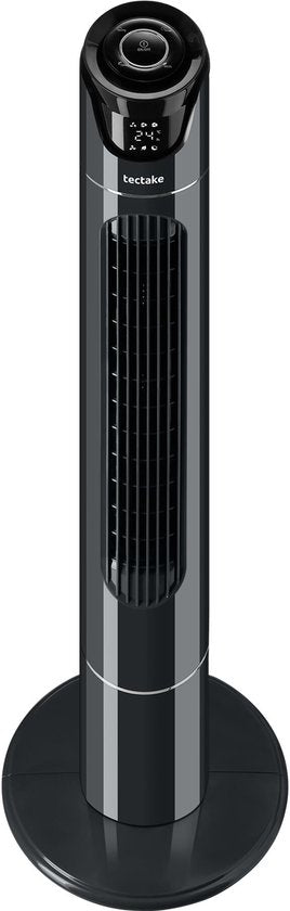 tectake® Großer Ventilator mit Fernbedienung – 110 cm – Schwenkbarer Ventilator mit 3 Geschwindigkeitsstufen – Turmventilator – Leiser Standventilator mit verschiedenen Windmodi + Timer – Luftkühler – Schwarz