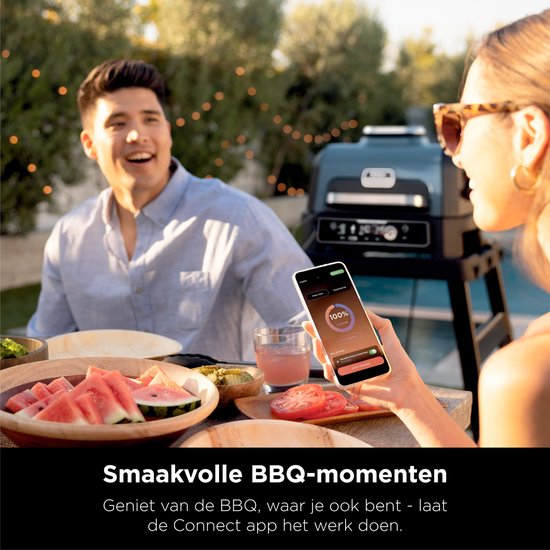 Ninja Woodfire Pro Connect XL – 7-in-1-Elektro-Smart-BBQ-Grill und Smoker – inklusive digitalem Fleischthermometer – Connect-App – OG901EU