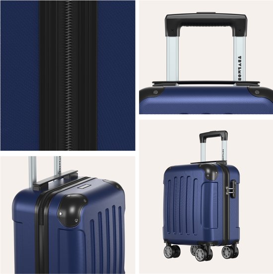 TRVLMORE Handgepäckkoffer – 40 x 30 x 20 cm – Unter-dem-Sitz-Gepäck – 24 l – Zahlenschloss – 4 Rollen – Dunkelblau