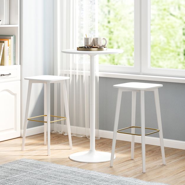 Coast Bistro Tisch 2-in-1 - Verstellbarer Bartisch und Couchtisch Ø60 cm - Weiß