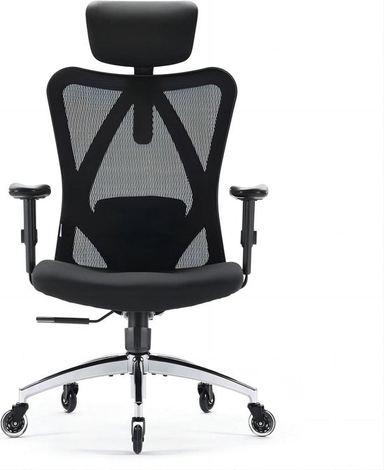SIHOO M18 PRO Ergonomischer Bürostuhl – Verstellbare Lendenwirbelstütze – Atmungsaktives Netzgewebe – Schwarz