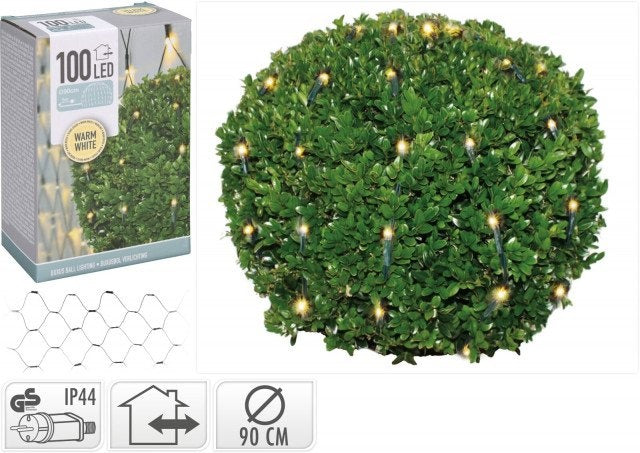 Buchsbaum-Kugelnetz 100 LED Warm-Weiß Ã˜ 90cm - Strauch