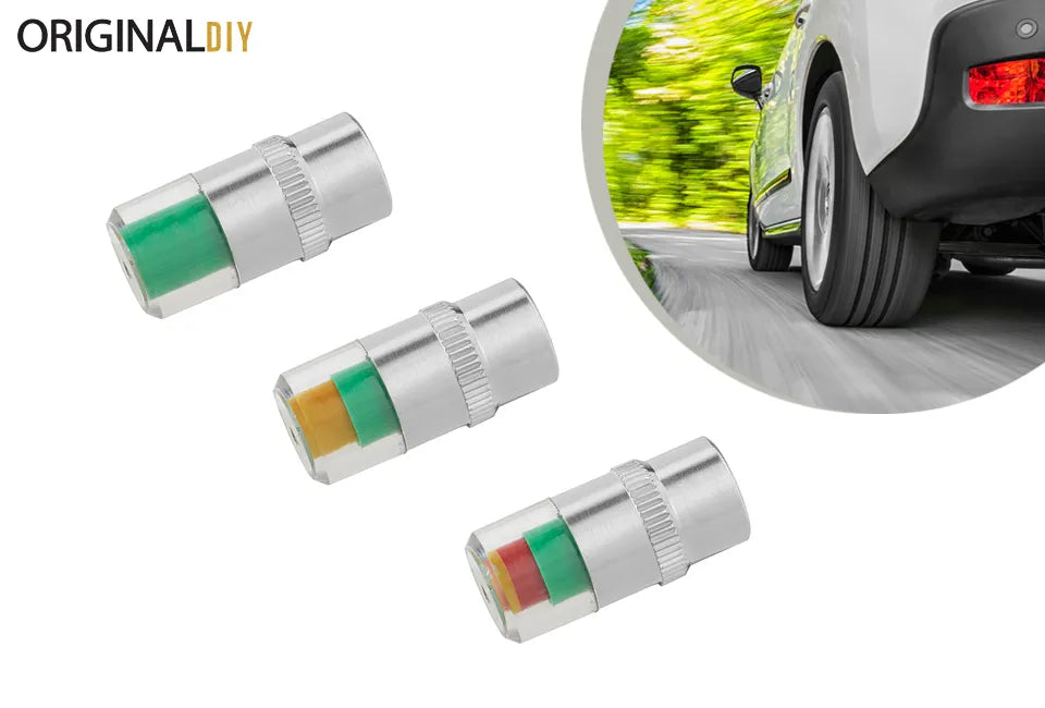 Satz mit 4 Ventilkappen zum Messen des Reifendrucks - DIY