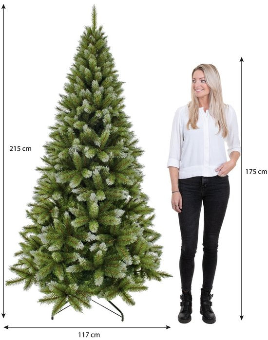 Triumph Tree Pittsburgh Kunstbaum Grün – Weihnachtsbaum mit üppiger Optik und 812 Zweigen – Weihnachtsdekoration für den Innenbereich – Rund mit Stecksystem – H 215 x Ø 117 cm
