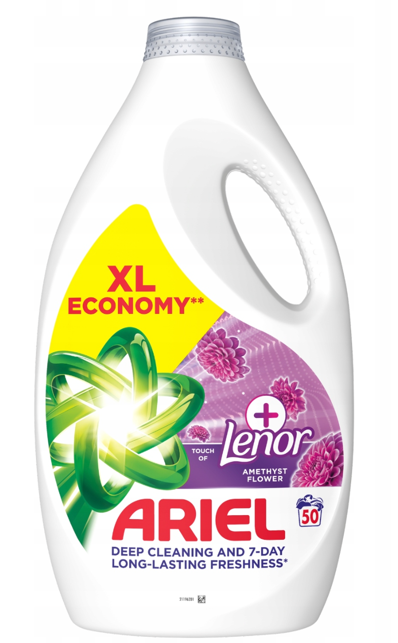 Ariel Tiefenreinigendes Waschmittel mit Lenor Amethystblüte – 2,25 Liter – 50 Waschgänge