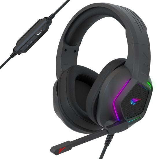 Strex Gaming Kopfhörer - Mit Mikrofon & RGB-Beleuchtung - 7.1 Surround Sound - PC/PS4/PS5/XBOX/Switch - Schwarz
