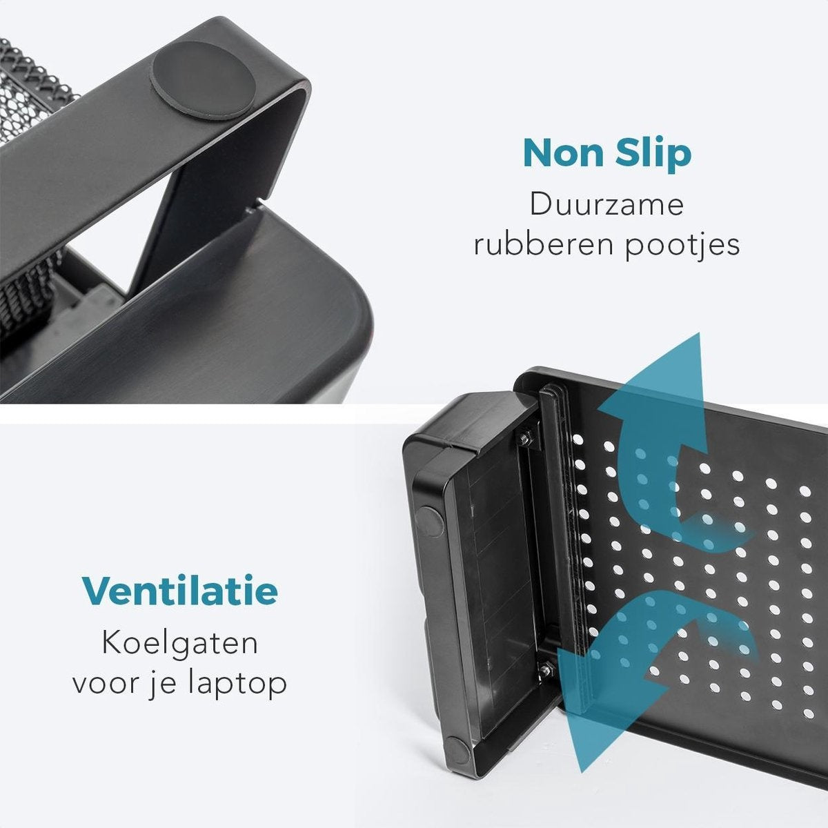 LifeGoods Monitorständer - Verstellbar - 37 x 23,5 x 10 cm - Metall - Schwarz