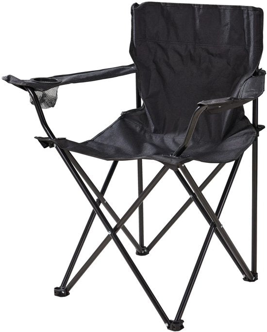 Klappstuhl aus Metall, schwarz