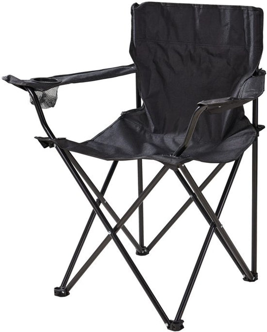 Klappstuhl aus Metall, schwarz