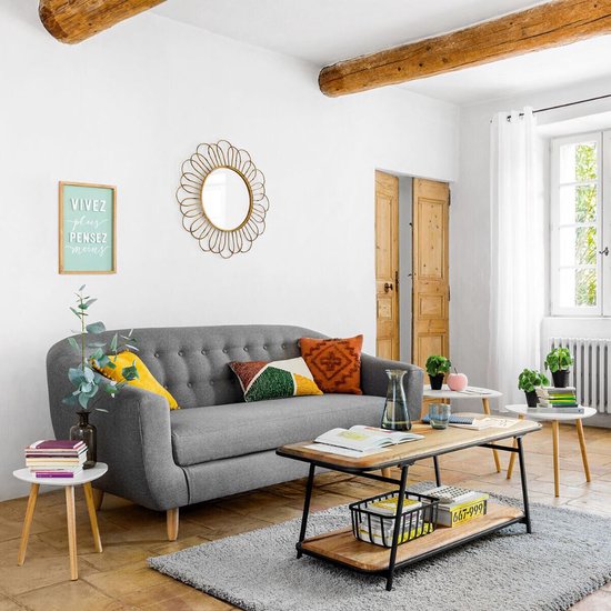 Atmosphera Créateur d'intérieur® Couchtisch im 3er-Set – Couchtisch – weiß – Holz – Eiche – Wohnzimmer