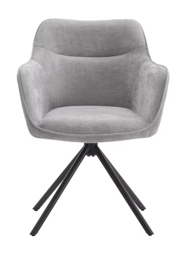 Criks Design Preston Drehbarer Esszimmerstuhl - 80,5x58x59 cm - Schwarze Beine - 2er Set