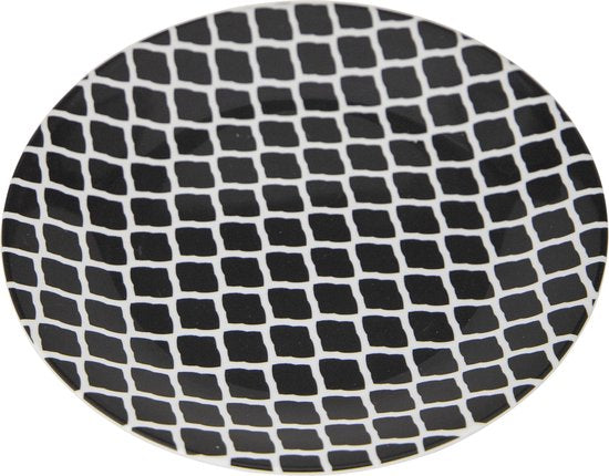 Bo-Camp – Geschirr – Mix & Match – 16-teilig – Schwarz/Weiß