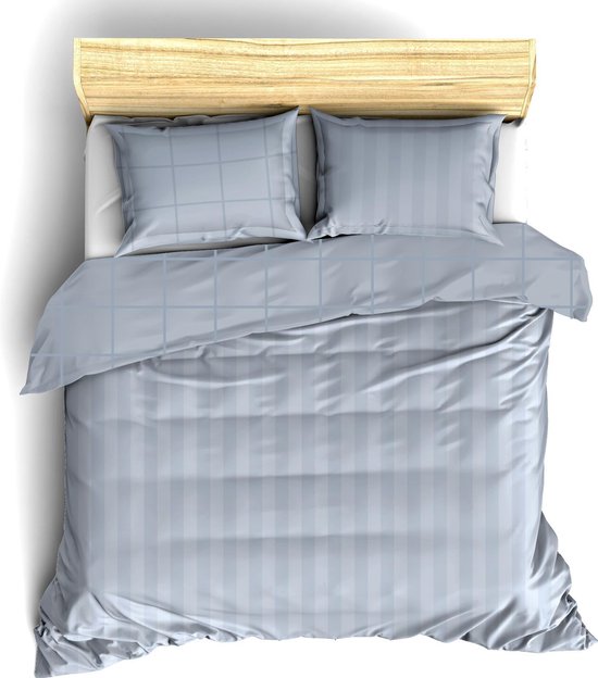 De Witte Lietaer Bettbezug aus Baumwollsatin Zygo – Hotelgröße – 260 x 240 cm – Blau