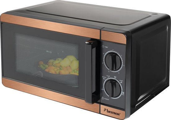 Bestron Freistehende Mikrowelle – AMN100CO – 20 l – 6 Programme – 700–1150 W – Kupfer – 5 Jahre Garantie