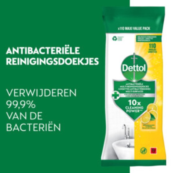 Dettol Multi-Reinigungstücher Maxi, Zitrone, 110 Stück