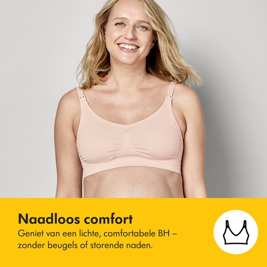 Medela Keep Cool BH – Nahtloser Still-BH – Schwangerschafts-BH mit 2 atmungsaktiven Zonen – Soft-Touch-Material – Weiß – Größe XL