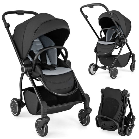 Coast Faltbarer Kinderwagen 94x51x102 cm Schwarz mit umkehrbarem Sitz, verstellbarer Rückenlehne und Verdeck