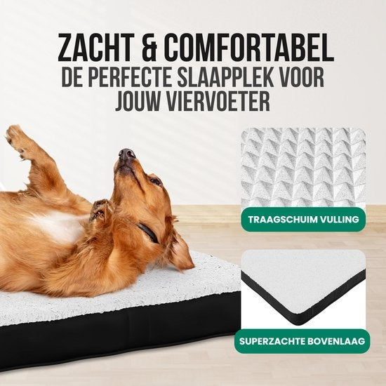 Avalo Orthopädisches Hundekissen S - 45x65 cm - Waschbar / Memory Foam / Anti-Rutsch - Orthopädischer Hundekorb