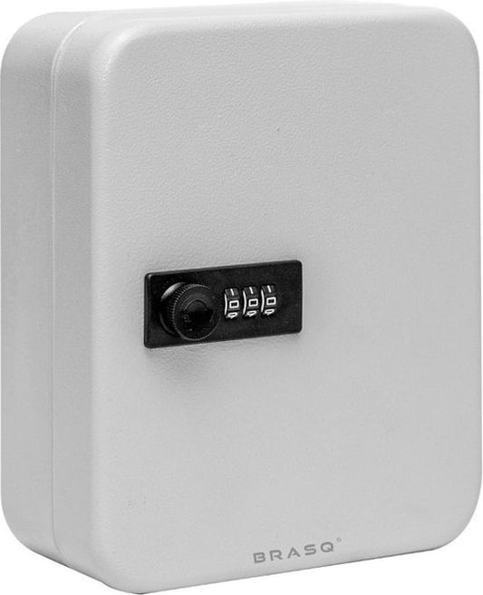 BRASQ Schlüsselsafe 20 Schlüssel mit Zahlenschloss - Schlüsselkasten, Schlüsselschrank KC300 Grau mit Zahlenschloss