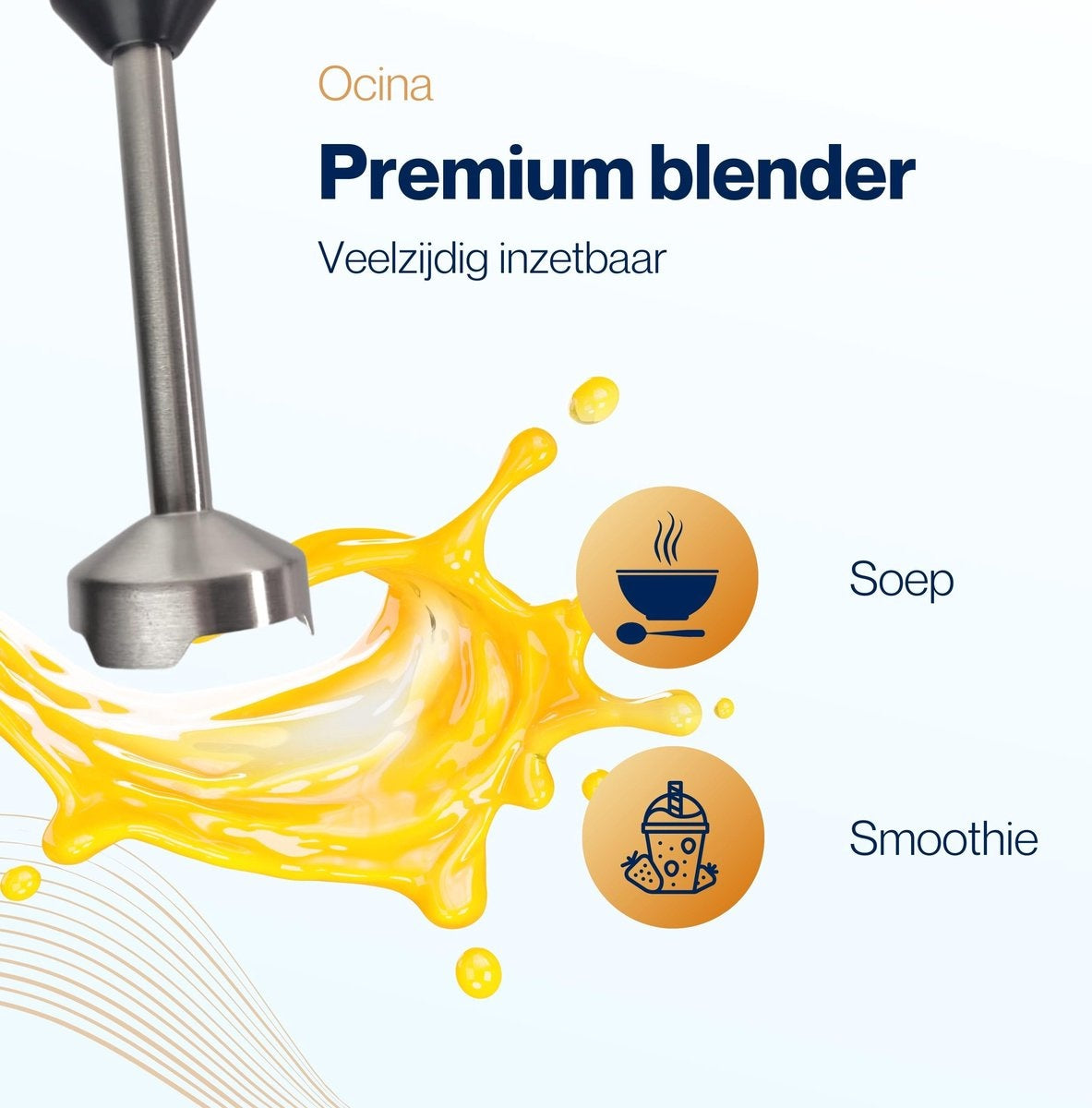 Ocina Stabmixer-Set - 5-in-1 Mixer mit Zerkleinerer - 800W - 600ML - Edelstahl/Schwarz